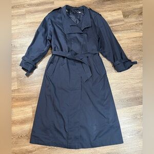 Epitome Raincoat Women's 14 Navy Flannel Lined Removable Liner Belt Trench Coat